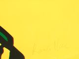painting of a gas pump on a yellow background with the word ' franklin ' written on it