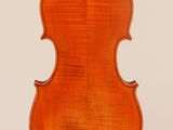 an old violin with a wooden back and bow on a white background