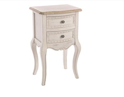 Chevet 2 tiroirs POLIVIA en bois beige et naturel - 40x67 cm…