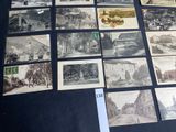 a lot of old postcards that are on the table