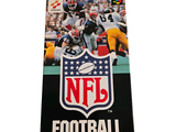 a poster of a football game on a white background