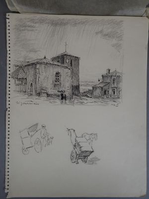 Paul Adrien BOUROUX (1878-1967), "Vue de Sigournais et Etude…