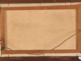 an old picture frame with a piece of paper taped to it