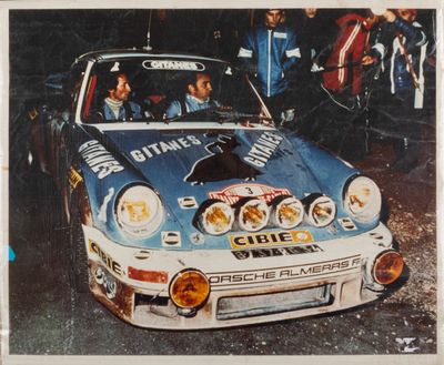 a picture of a picture of a car in a garage