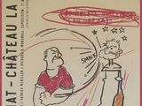 un dessin représentant un homme en train de lancer un frisbee en l'air