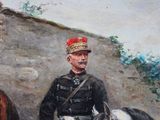 a painting of a man in a uniform on a horse