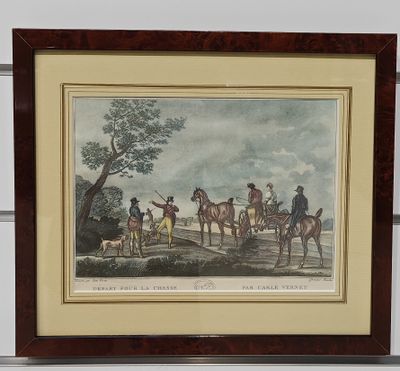 D'après VERNET, Gravure "Départ pour la chasse" par LEVACHER…
