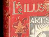 a red book with a picture of a woman on it
