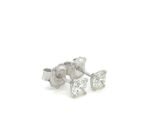 pair of diamond stud earrings on a white background