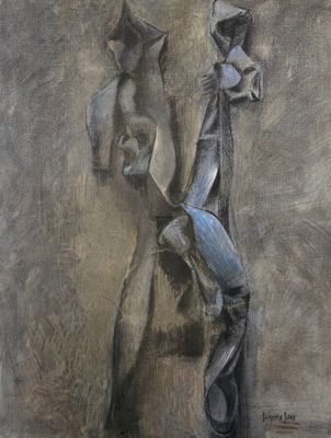 Jacques JOOS (1945-2021), "Femme de noir et femme de bleu", …