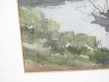 a picture of a painting of a boat in the water