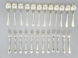 a lot of silver spoons and forks on the table