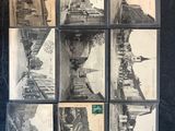 plusieurs vieilles photographies en noir et blanc représentant une rue et des bâtiments