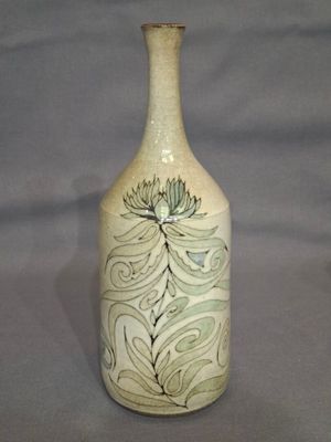 VALLAURIS Grand vase bouteille en céramique émaillée à décor…