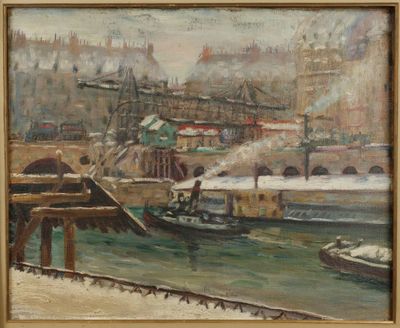 Ecole française du début du XXème siècle. Les quais de Bercy…