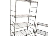 a set of three shelves with wire shelves on each side