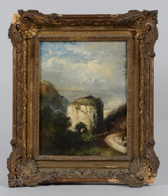 Ecole SUISSE DU XIXème siècle Paysage au rocher