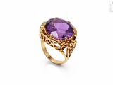 an amethorate and diamond ring, by van cleef