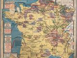 an old map of france with its major cities and roads