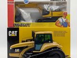 the cat compact excavator is yellow and black