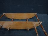 pair of antique wooden chairs with turned backs and turned legs