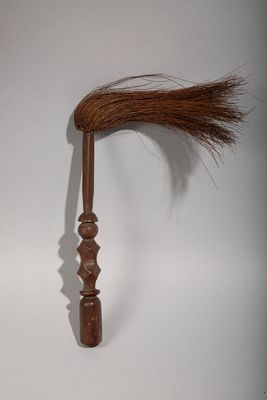 a wooden stick with a long brown hair on top of it