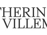 the logo for catherine villemur is shown in black and white