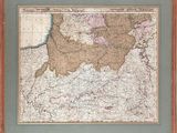 une vieille carte de l'Angleterre dans un cadre en bois