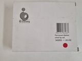 a white envelope with a red dot on it