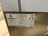 a close up of a machine with a sticker on it