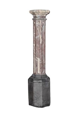 painting of a column with a marble top and a marble base