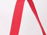 a red bag that has a red ribbon on it
