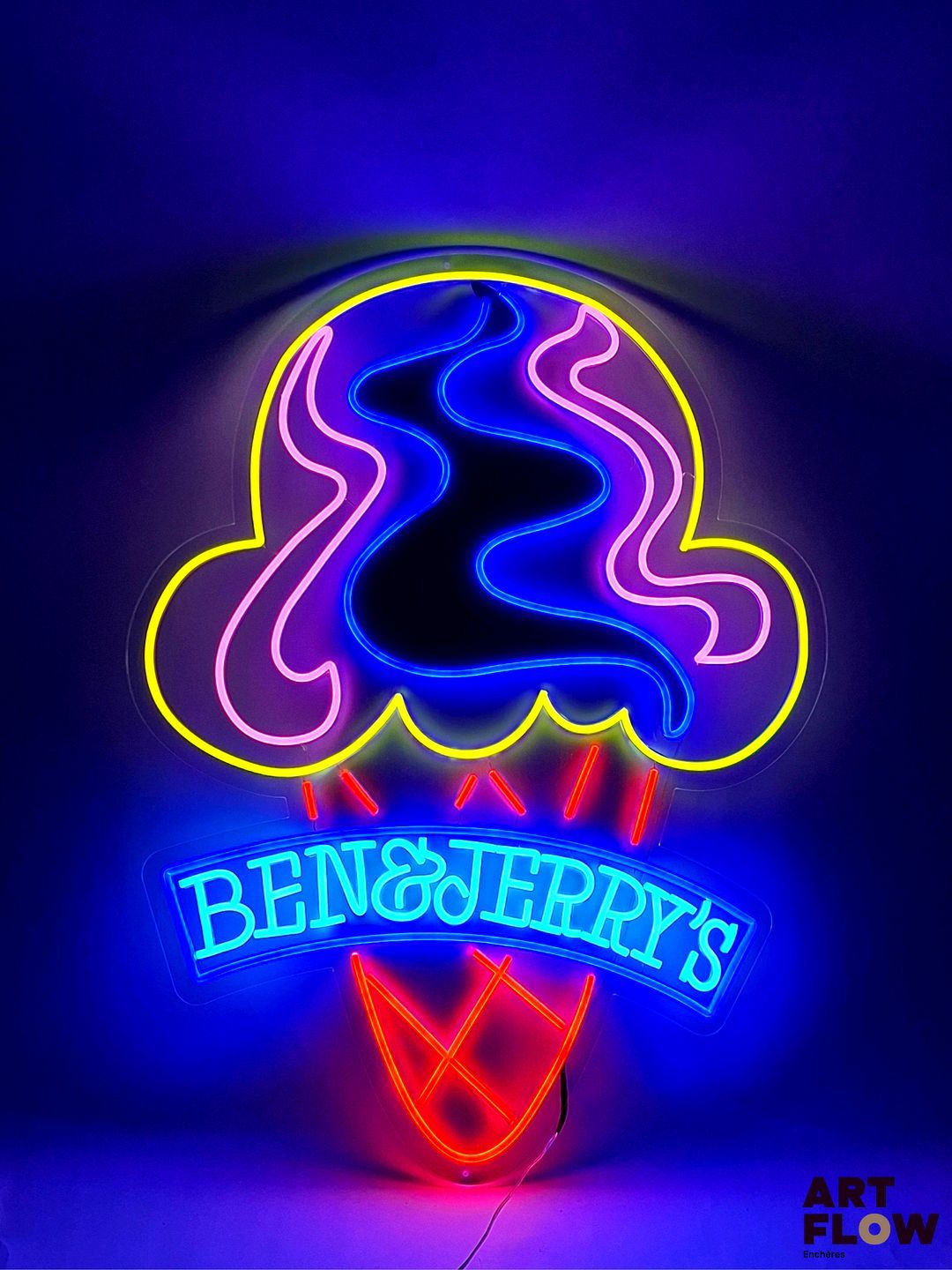 Enseigne lumineuse Ben & Jerry