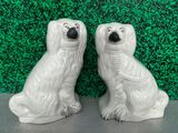 paire de salières et poivrières en forme de chien, en céramique blanche