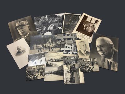 plusieurs photographies en noir et blanc d'hommes et de femmes en uniforme militaire