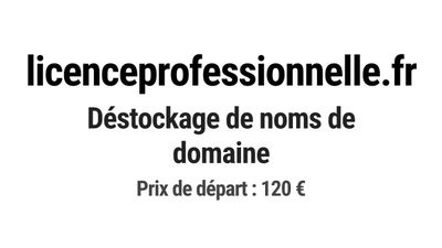 Nom de domaine licenceprofessionnelle.