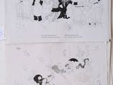 two pictures of a man and a woman on the wall