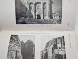 an open book with pictures of ancient buildings in black and white
