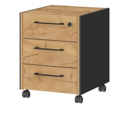 Caisson à roulettes 3 tiroirs AROD chêne et anthracite -47x4…