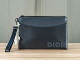 dior black leather clutch bag