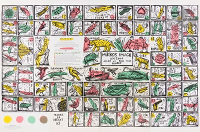 an image of a drawing of a game board with animals on it