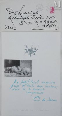 MATHIEU Georges (1921-2012) Lettre manuscrite, 1992
