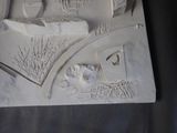 a picture of a sculpture of a bedroom with a bed and a window