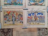 four pages of old books with pictures of military men on them