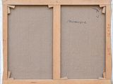 an image of a painting of two wooden frames with writing on them