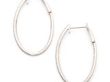 an image of a pair of silver hoop earrings on a white background
