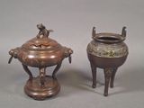 paire d'encensoirs chinois en bronze, XIXe-XXe siècle