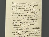 an old handwritten letter with black ink on a white piece of paper