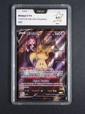 a close up of a card with a pokemon character on it