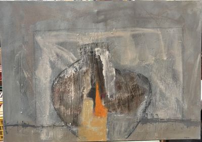 a painting that is being displayed on a easel